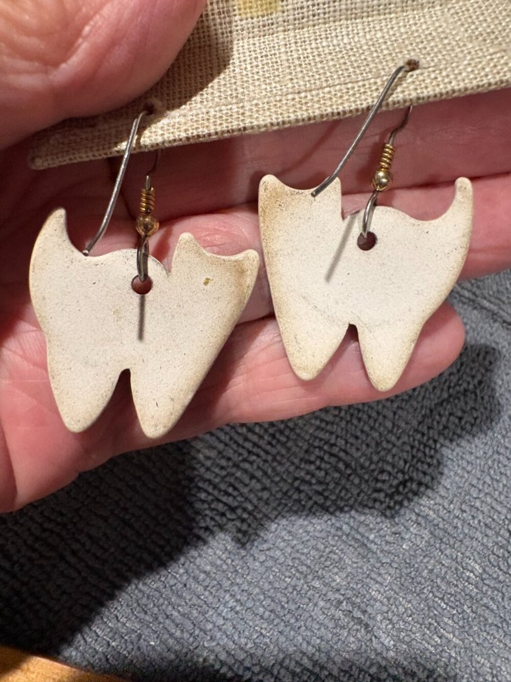 Vintage Handcrafted Ceramic Calico Cat Earrings Two Pairs for Pierced Ears - Picture 5 of 11